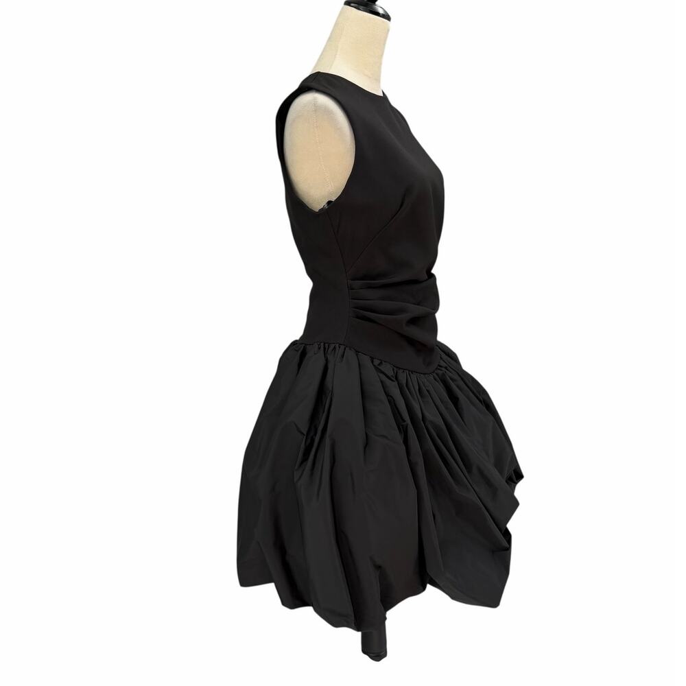 Mac Duggal NEW Black Sleeveless Crepe Bubble Skirt Formal Party Mini Dress - Picture 2 of 11